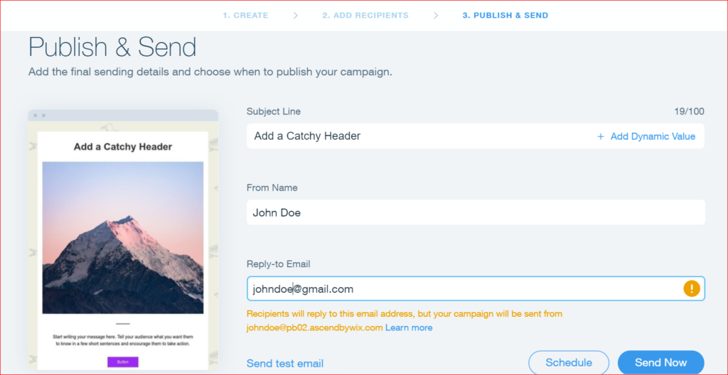 Publishing and Sending Wix emails