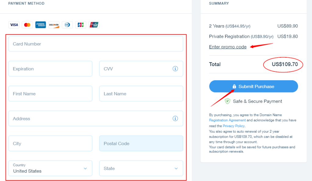 paying wix domain