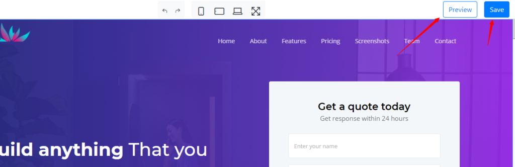 preview button when editing