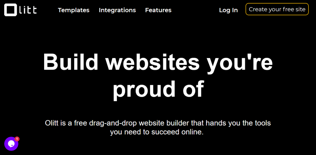 OLITT website builder homepage