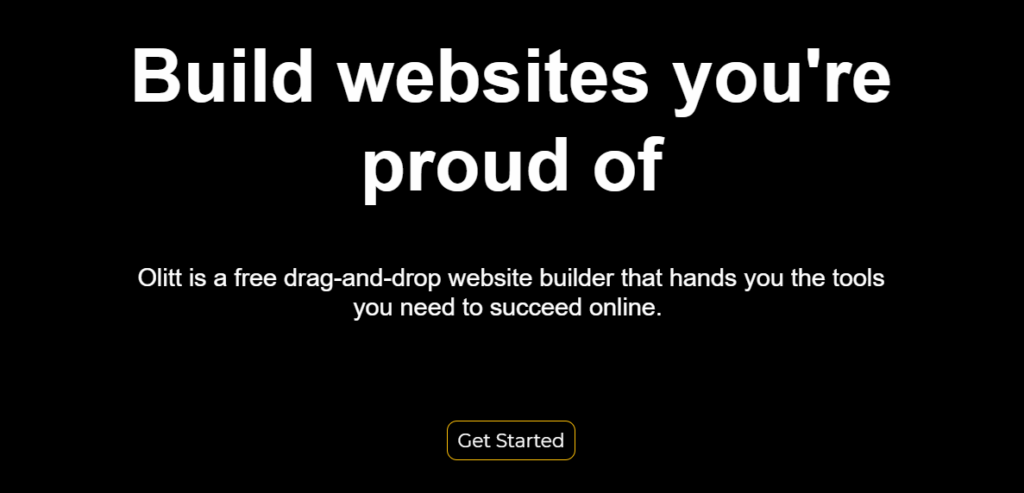 using olitt free website builder to create homepage 